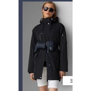 Vintage BOGNER Hooded black ladies ski jacket size medium